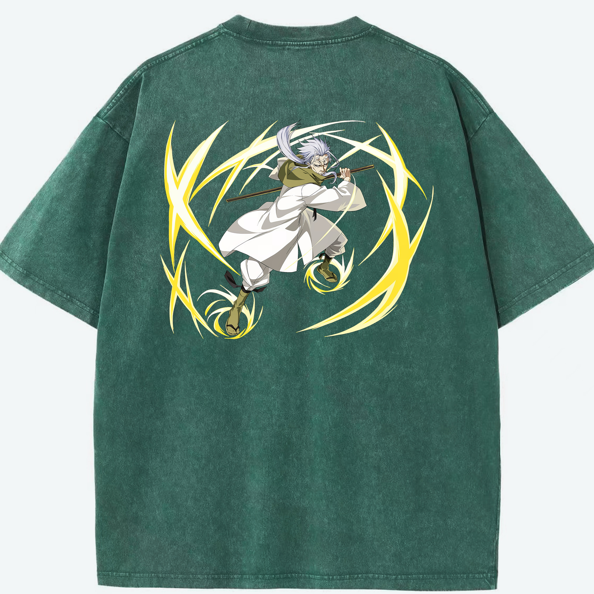 （画像用） 転スラ Regarding Reincarnated to Slime 綿100% ヴィンテージ風 半袖Tシャツ（背面プリント）